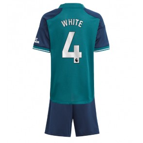 Arsenal Benjamin White #4 Koszulka Trzecich Dziecięca 2023-24 Krótki Rękaw (+ Krótkie spodenki)